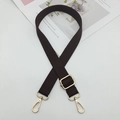 Bandoulière réglable en nylon marron foncé avec boucle et mousquetons dorés polis - Marron