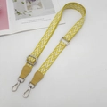 Close-up of adjustable yellow herringbone weave strap with silver metal lobster clasps - [N-Style] Yellow (Yellow Leather Silver Hook)