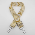 Adjustable wide replacement strap with mustard yellow and beige chevron pattern - Earth Yellow + Silver Hook