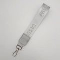 Silver woven crossbody bag strap with adjustable metal clasp and Fashion Classic logo - Letter Nylon (Handheld)