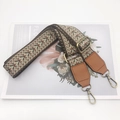 Adjustable brown herringbone nylon phone strap with vintage bronze metal hooks - Coffee Webbing Brown Leather + Antique Hook