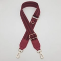 Adjustable woven canvas shoulder strap with red chevron pattern and gold metal hooks - Black Wine Red (With Wine Red Leather)
