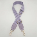 Adjustable canvas shoulder strap with purple chevron pattern and gold metal hooks - Light Purple (Purple Leather)