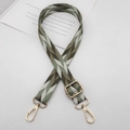 Adjustable wide replacement shoulder strap with green geometric chevron pattern and gold clips - Matcha Green