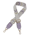 Adjustable lavender woven canvas shoulder strap with gold hardware for handbags - Light Purple + Light Purple Leather