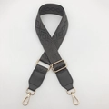 Adjustable wide replacement shoulder strap for crossbody bags with ethnic geometric jacquard - Dark Grey with Dark Grey Leather