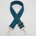 Adjustable dark cyan shoulder strap with diamond pattern and gold metal hardware - Malachite green