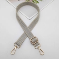Adjustable geometric pattern bag strap with gold metal hooks and gray white weaving - Gold Hook / Beige Edge Gray