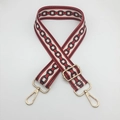 Ethnic style crossbody bag strap with red black chain pattern and gold metal hardware - C11 Pattern (Gold Hook)