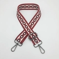 Ethnic style woven replacement bag strap with red, black, and white chain pattern print - C11 Pattern (Gunmetal Hook)