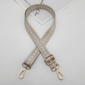 Adjustable 2.5cm colorful nylon arrow pattern shoulder strap with gold metal hooks - Khaki