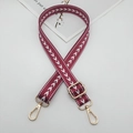Tracolla regolabile in nylon bordeaux con motivo a freccia e ganci metallici dorati - Gancio Dorato / Borgogna