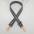 Tracolla regolabile in nylon da 2,5 cm con motivo a freccia e ganci girevoli dorati - Gancio Dorato / grigio scuro