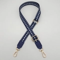 Tracolla regolabile da 2,5 cm blu navy con motivo a freccia bianca e ganci dorati - Gancio Dorato / Blu