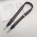 Adjustable woven replacement shoulder strap with brown and grey geometric patterns - Graphite Grey (Silver Hook)