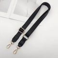 Adjustable black PU leather shoulder strap replacement for handbags with gold hardware - Black