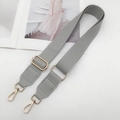 Adjustable grey PU leather replacement strap with gold metal buckles for crossbody bags - Gold Hardware / Light Gray