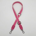 Adjustable magenta Greek key patterned bag strap with durable black metal hardware - Rose Red (Gunmetal Hook)