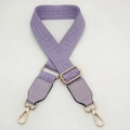 Adjustable lavender purple PU leather strap with gold metal buckle for shoulder bags - Lavender With Lavender Leather