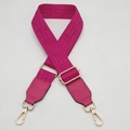 Adjustable rose red nylon shoulder strap with Greek key pattern and gold metal buckles - Pure Rose Red With Rose Leather