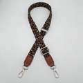 Adjustable 2.5cm leopard print crossbody bag strap with silver metal hooks and PU leather - No.2 Brown Leather Silver Hook