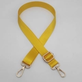 Adjustable bright yellow nylon shoulder strap with gold metal lobster clasps for bags - Gold Hook / Yellow