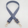 Adjustable dusty blue replacement shoulder strap with pale gold metal hardware for bags - Gold Hook / Lake Blue