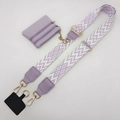 Adjustable lavender woven shoulder strap set with matching mini zipper pouch and gold metal hooks - Light Purple