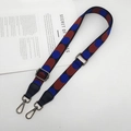 Adjustable wide shoulder strap for mini bags featuring stylish red and blue polka dots - Black Blue Red (Black Leather Gun Hook)