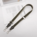 Adjustable green and beige geometric jacquard guitar strap for mini crossbody bags - [MG] Forest Green (Forest Green Leather Silver Hook)