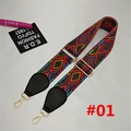 Detail of colorful bohemian woven strap with geometric patterns and gold metal lobster clasp - Width: 5.2 / Bohemian Rhombus (#01)