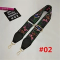 Detail of adjustable wide nylon bag strap with green butterfly pattern and gold metal hooks - Width: 5.2 / Butterfly Print (#02)