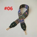 Detail of adjustable woven shoulder strap with geometric pattern and gold hardware - #06 Style (Gold Buckle)
