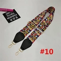 Detail of multi-color geometric embroidered shoulder strap with gold metal buckles - Width: 5.2 / Abstract Triangle (#10)