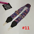 Close-up of bohemian style nylon crossbody strap with golden metal hook and floral pattern - Width: 5.2 / Paisley Pattern (#11)