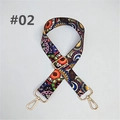 Verstellbarer breiter Taschenriemen im Boho-Stil mit bunten Blumenmustern und Gold-Hardware - Muster #02 - Goldene Schnalle