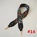 Detailed view of colorful butterfly canvas strap with gold swivel clips and leather ends - Colorful Butterfly Print Style (#14 Gold Clasp)