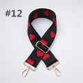 Detail of adjustable wide black strap with red heart patterns and gold metal hardware - Black With Red Hearts Pattern (Gold Clasp)