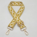Tracolla larga regolabile in jacquard con motivo a rombi gialli e ganci dorati - Gancio Argentato / Giallo