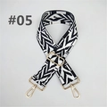 Tracolla larga geometrica bianca e nera stile etnico con dettagli in metallo dorato - Geometrico Etnico Nero Bianco (#05) / Oro