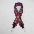 Detail of colorful ethnic pattern shoulder strap with gold-tone swivel hooks - 04 Black