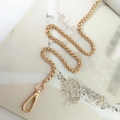 Detail of a gold braided metal chain strap with a durable lobster clasp for handbags - Trigger Hook / 40CM / Gold