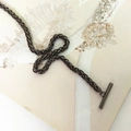 Detail of gun-black wheat chain featuring a metallic OT toggle clasp for DIY handbags - Toggle Clasp / 40CM / Gunmetal