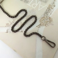 Detail of gunmetal braided chain strap with lobster clasp for crossbody handbags - Trigger Hook / 40CM / Gunmetal