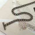 Chic gunmetal flat chain link accessory for handbags with a minimalist toggle clasp - Gunmetal Toggle Clasp 80cm
