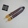 Adjustable ethnic style bag strap with floral embroidery and gold swivel hooks - Dandelion Yellow