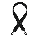 Adjustable black cotton canvas shoulder strap with durable plastic swivel hooks for bags - Black