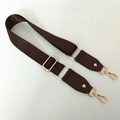 Tracolla regolabile in nylon marrone scuro con fibbie in metallo dorato per borse donna - Marrone-Fibbia Dorata