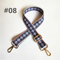 Detail of adjustable wide shoulder strap with ethnic patterns and gold metal swivel hooks - Fresh Colorblock (08)