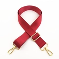 Adjustable red nylon shoulder strap with gold metal buckles for cross-body bags - Burgundy